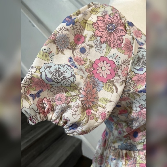 Mon Cheri Floral Ruffle Mini Dress Size Small - Picture 7 of 11